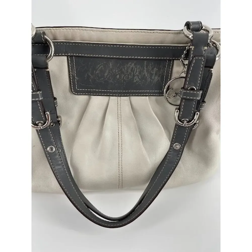 Coach K0960 Medium East West Gallery White Leather Grey Trim Purse - Picture 7 of 9